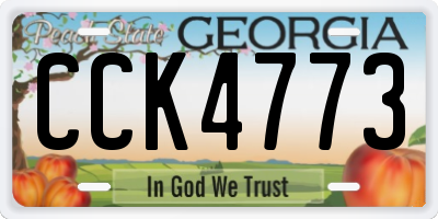 GA license plate CCK4773