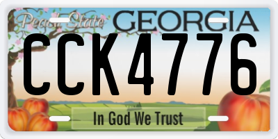 GA license plate CCK4776