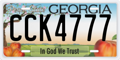 GA license plate CCK4777