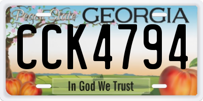GA license plate CCK4794