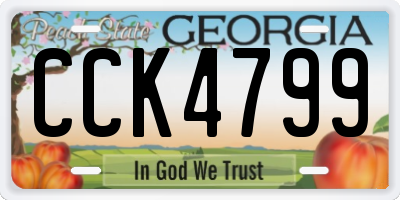 GA license plate CCK4799