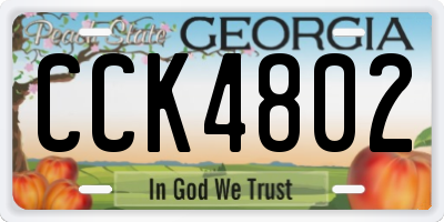 GA license plate CCK4802