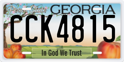 GA license plate CCK4815