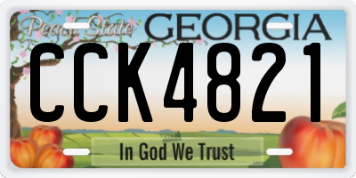 GA license plate CCK4821