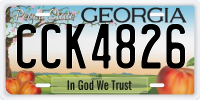 GA license plate CCK4826