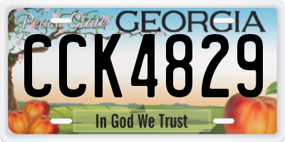GA license plate CCK4829