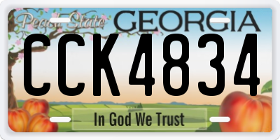 GA license plate CCK4834