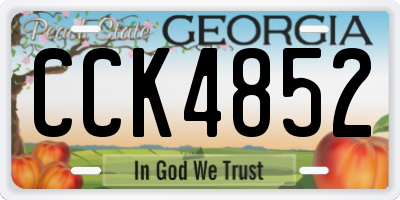 GA license plate CCK4852