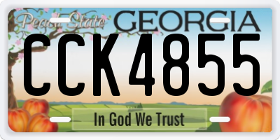 GA license plate CCK4855