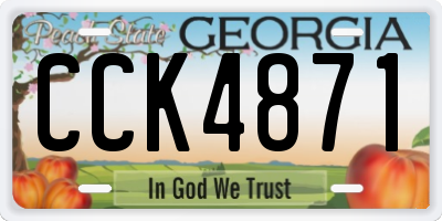 GA license plate CCK4871