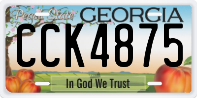 GA license plate CCK4875