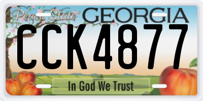 GA license plate CCK4877