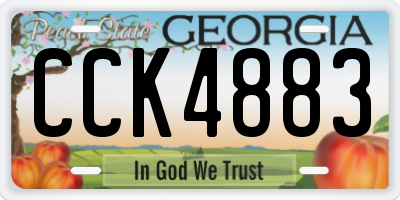 GA license plate CCK4883