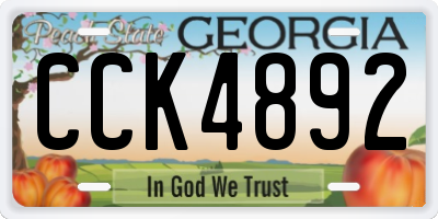 GA license plate CCK4892
