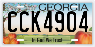 GA license plate CCK4904