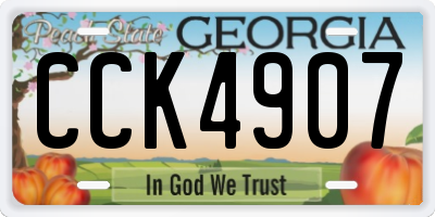 GA license plate CCK4907