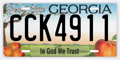 GA license plate CCK4911