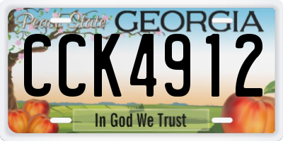 GA license plate CCK4912