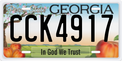 GA license plate CCK4917