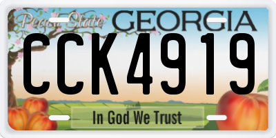 GA license plate CCK4919