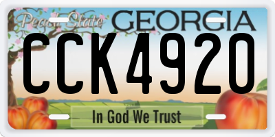 GA license plate CCK4920