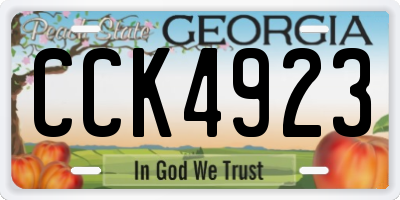 GA license plate CCK4923