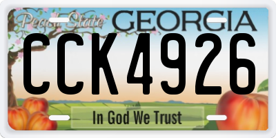 GA license plate CCK4926