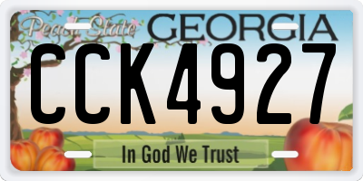 GA license plate CCK4927