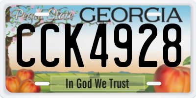GA license plate CCK4928