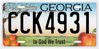 GA license plate CCK4931