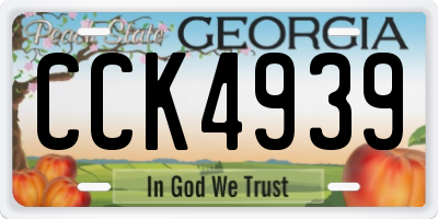 GA license plate CCK4939