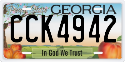 GA license plate CCK4942