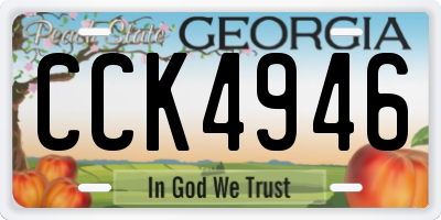 GA license plate CCK4946