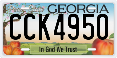 GA license plate CCK4950