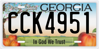 GA license plate CCK4951