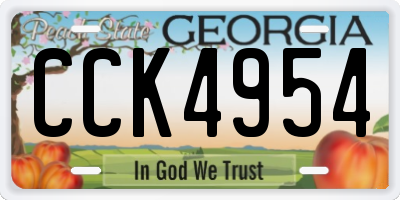 GA license plate CCK4954