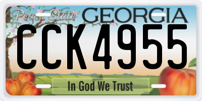 GA license plate CCK4955