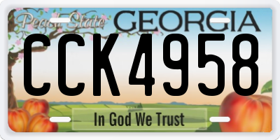 GA license plate CCK4958