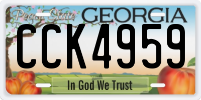 GA license plate CCK4959