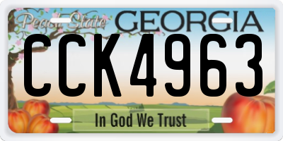 GA license plate CCK4963
