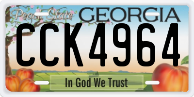 GA license plate CCK4964