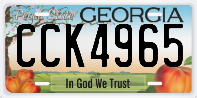 GA license plate CCK4965