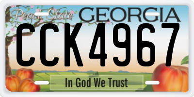GA license plate CCK4967