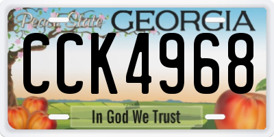 GA license plate CCK4968