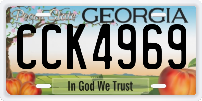 GA license plate CCK4969
