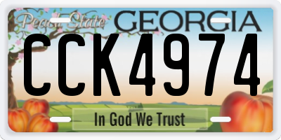 GA license plate CCK4974