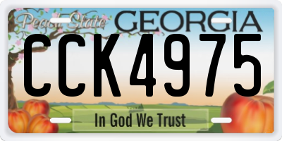 GA license plate CCK4975