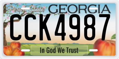 GA license plate CCK4987