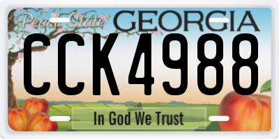 GA license plate CCK4988