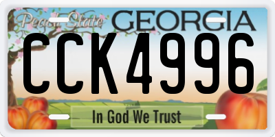 GA license plate CCK4996
